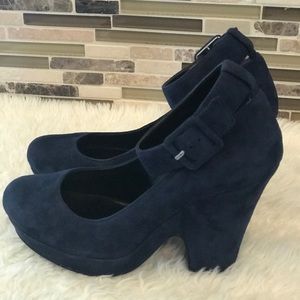 Nine West navy blue wedge heel.
